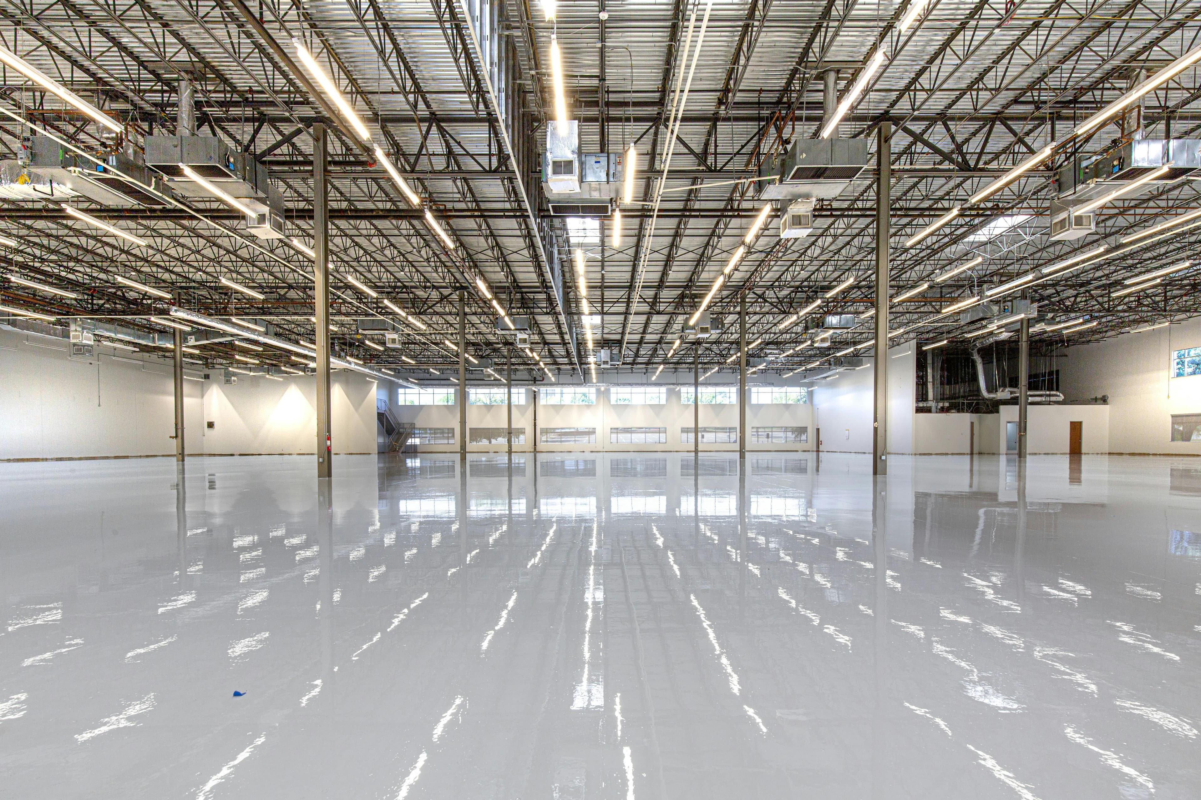 Professional epoxy floor with high gloss finish